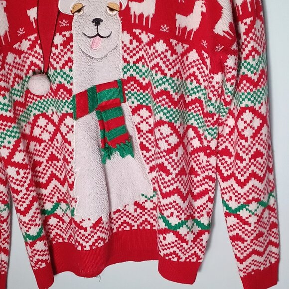 Womens Knit Sweater Size X Large Ugly Christmas Sweater LLama Holiday Festive - Picture 4 of 8